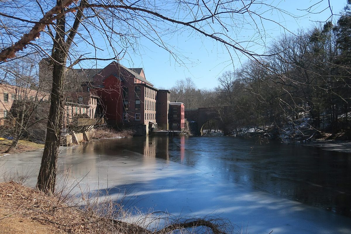 Historic Sanford Mills on the Charles River in Medway, Massachusetts