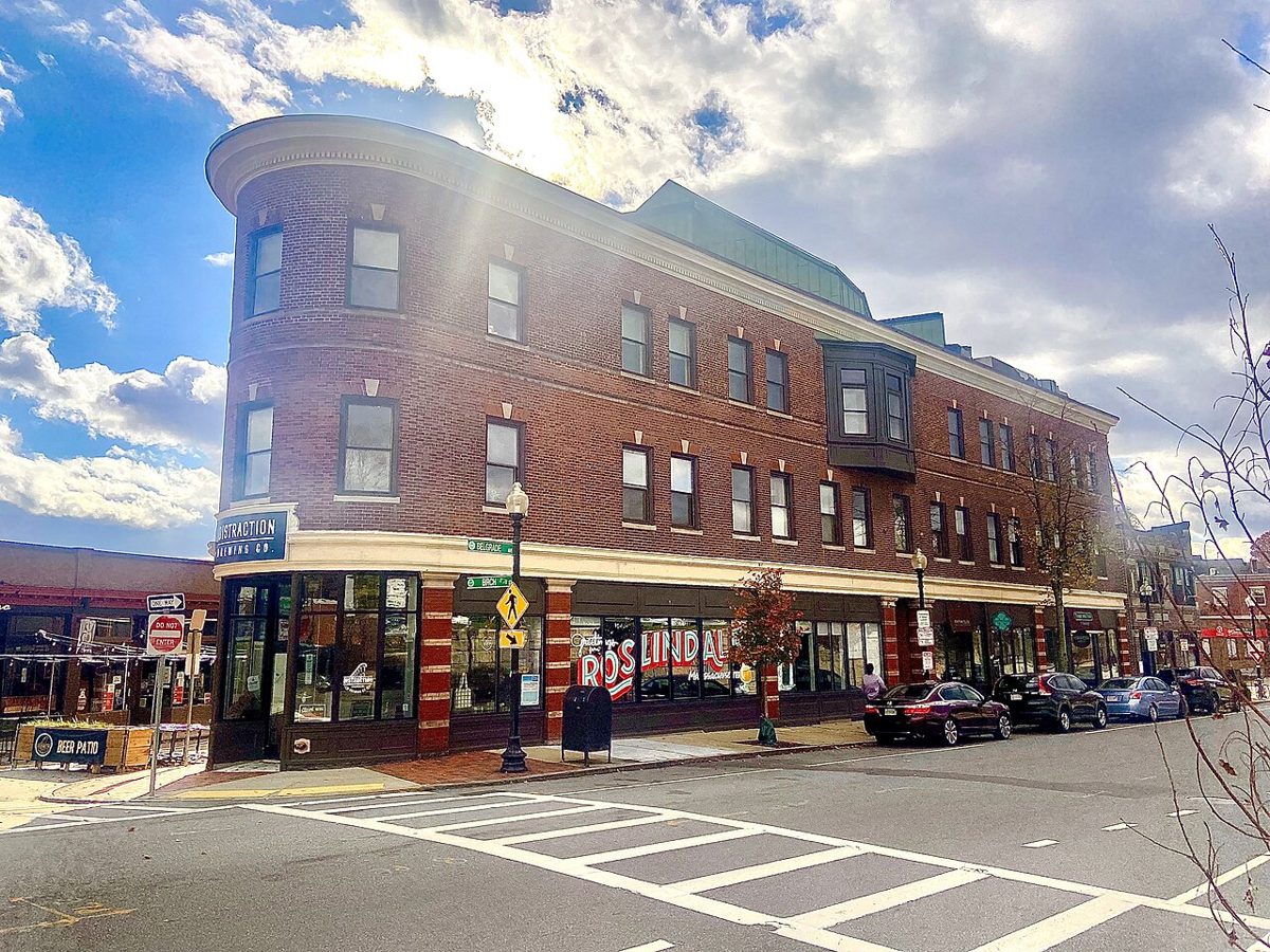Roslindale Square shops in Boston, Massachusetts